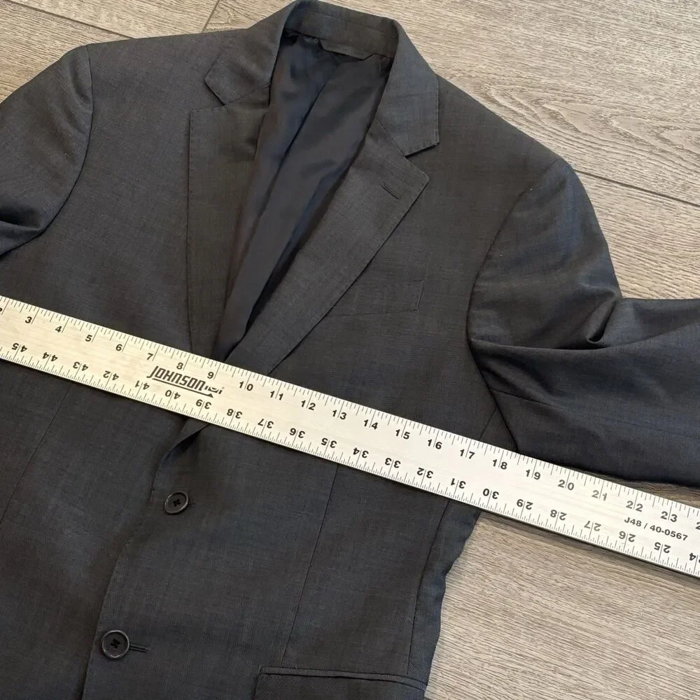 John Varvatos Hampton Wool Mohair‎ Gray  Jacket Men's 46 Blazer Sport Coat